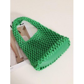 Candy Color Fishnet Crochet Beach Tote Bag