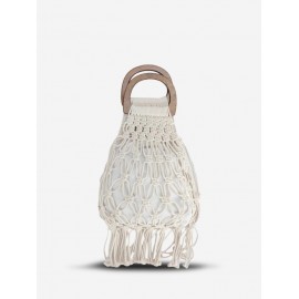 2 In 1 Dual Handle Fringe Crochet Bag