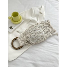 2 In 1 Dual Handle Fringe Crochet Bag