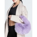 Women's Simple Style Solid Color Fluffy Faux Mink Hair Winter Tote Bag